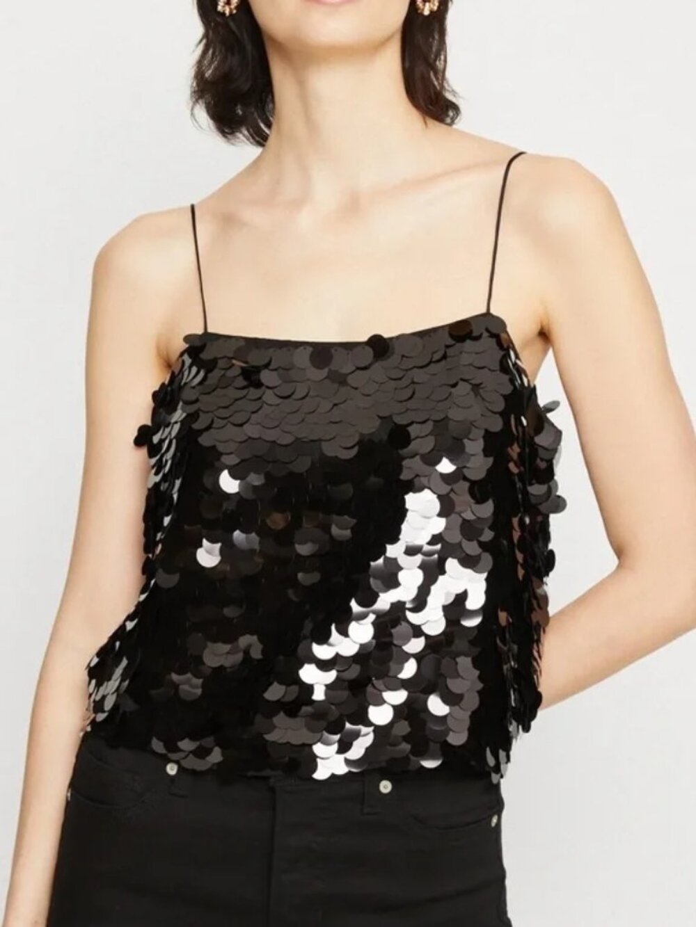 Banana Republic Teia Black Sequin Evening top